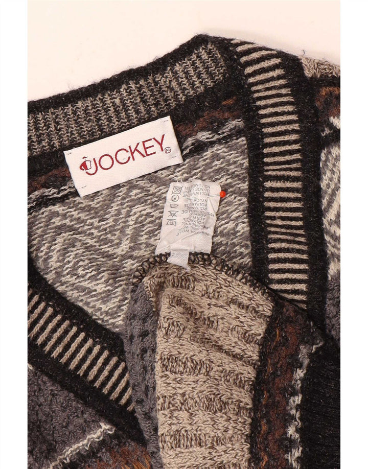 Jockey Herre V-hals sweater Stor grå stribet uld