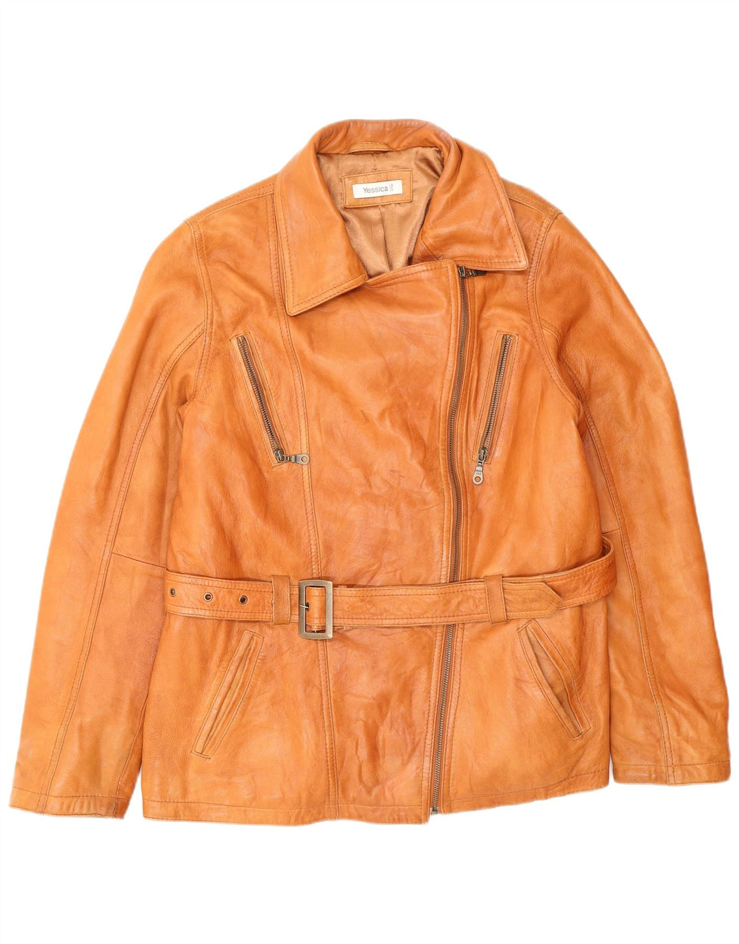 Yessica Dame Læderjakke UK 20 2XL Brun Læder