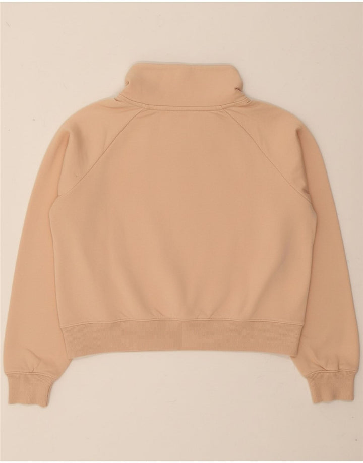 UNDER ARMOUR Womens Oversized Sweatshirt Jumper UK 6 XS Beige Cotton