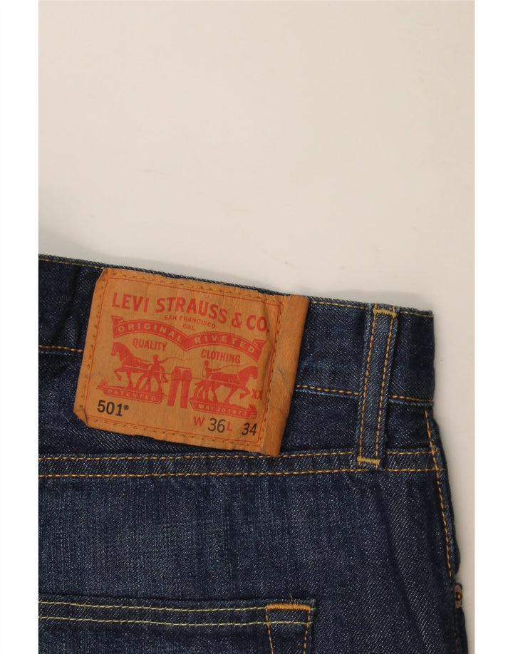 Levi's Herre 501 lige jeans W36 L30 blå bomuld