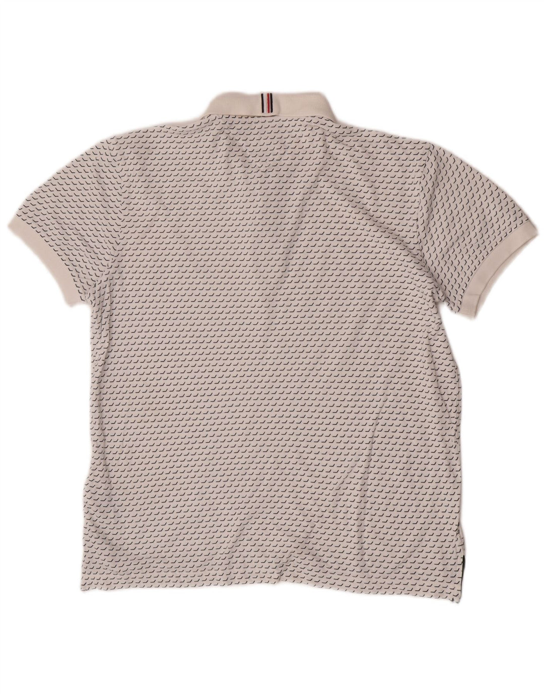 Tommy Hilfiger Herre Regular Fit Polo Shirt Medium Hvid Geometrisk Bomuld
