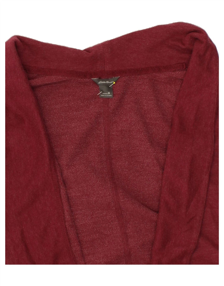 EDDIE BAUER Womens Cardigan Sweater UK 14 Medium Burgundy Cotton Vintage Eddie Bauer and Second-Hand Eddie Bauer from Messina Hembry 