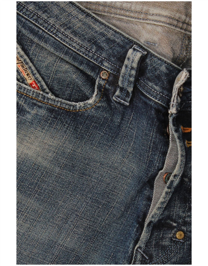 Diesel Herre Distressed Straight Jeans W30 L28 Blå Bomuld