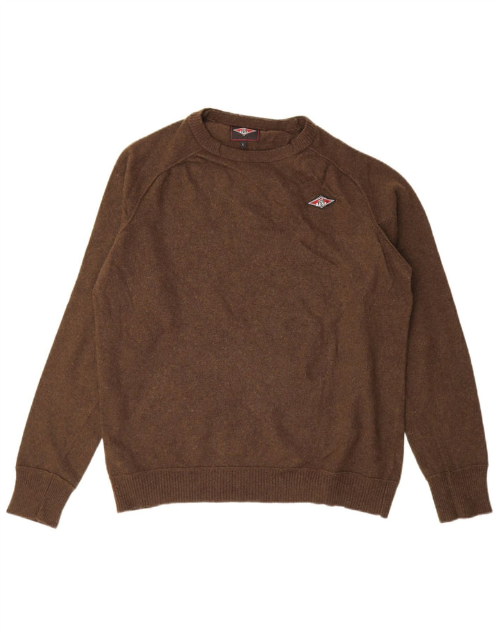 Bear Herre Crew Neck Jumper Sweater Stor Brun Uld