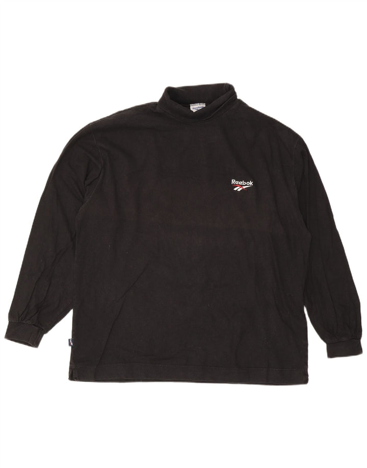 Reebok Herre Roll Neck Top Langærmet 2XL Sort Bomuld