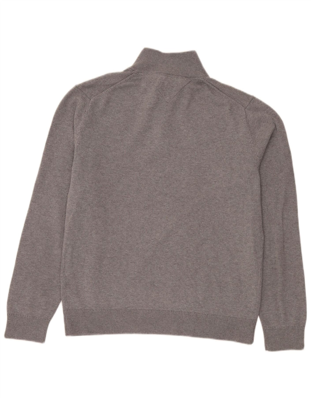 Tommy Hilfiger Herre Zip Neck Jumper Sweater Stor Grå Bomuld