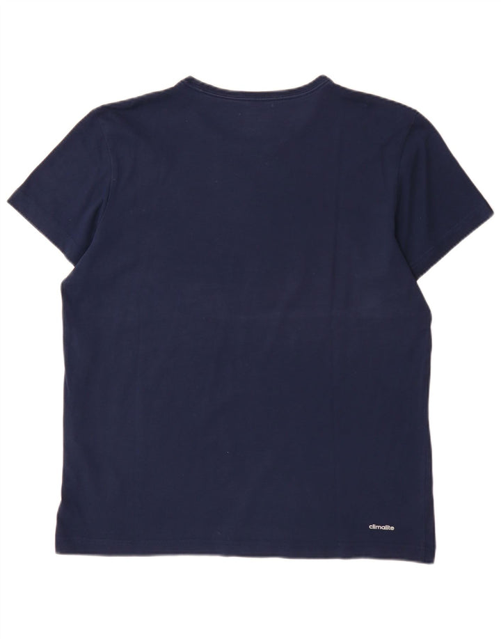Adidas Herre Climalite Grafisk T-Shirt Top Stor Marineblå
