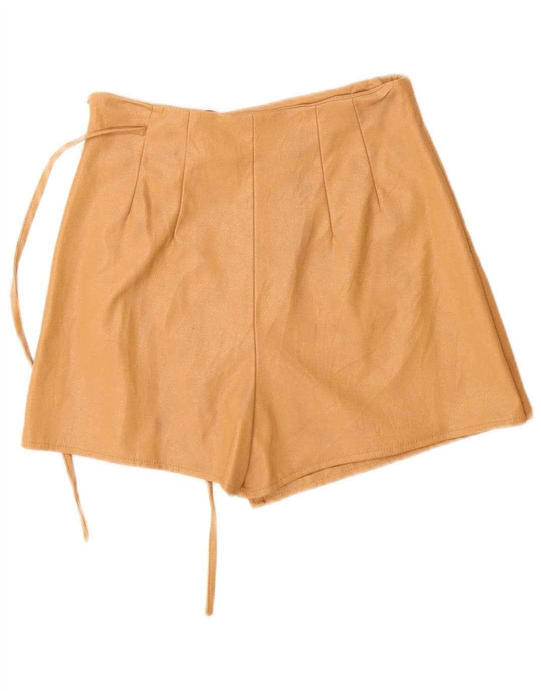 Zara lædershorts til kvinder Small W26 Beige polyurethan