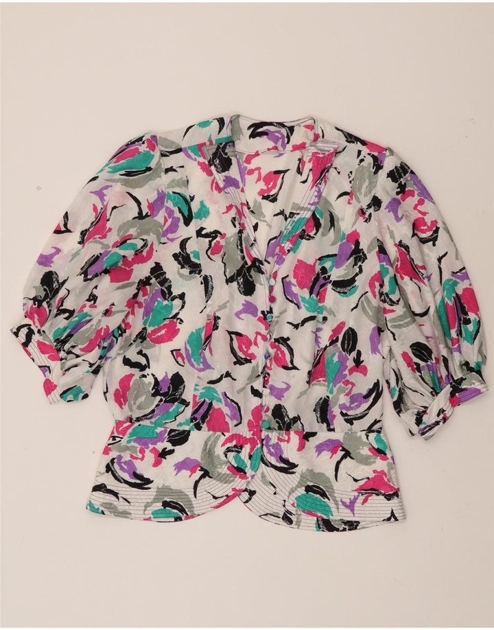 VINTAGE Womens Abstract Pattern Shirt Blouse UK 18 XL Multicoloured Vintage Vintage and Second-Hand Vintage from Messina Hembry 