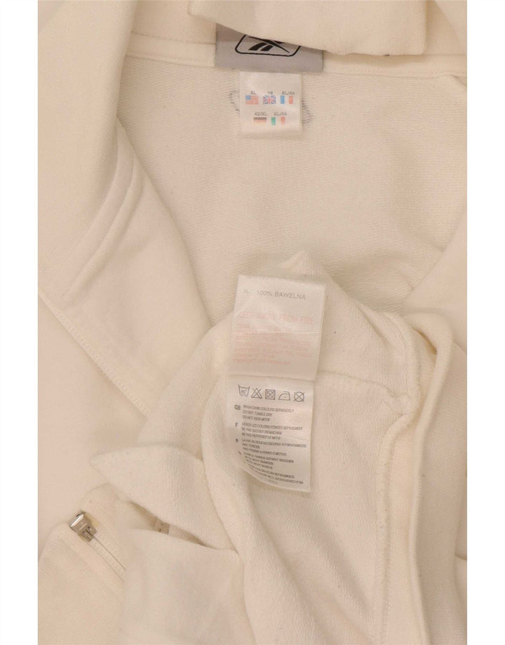 Reebok Womens træningsdragt topjakke UK 16 Stor hvid bomuld