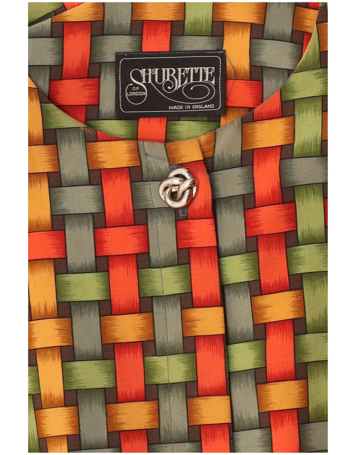 Shubette Dame A-Line Kjole UK 14 Medium Grøn Geometrisk