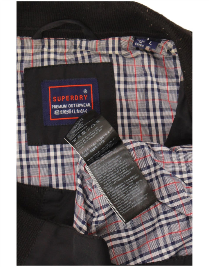 Superdry Bomberjakke til mænd UK 40 Stor sort bomuld