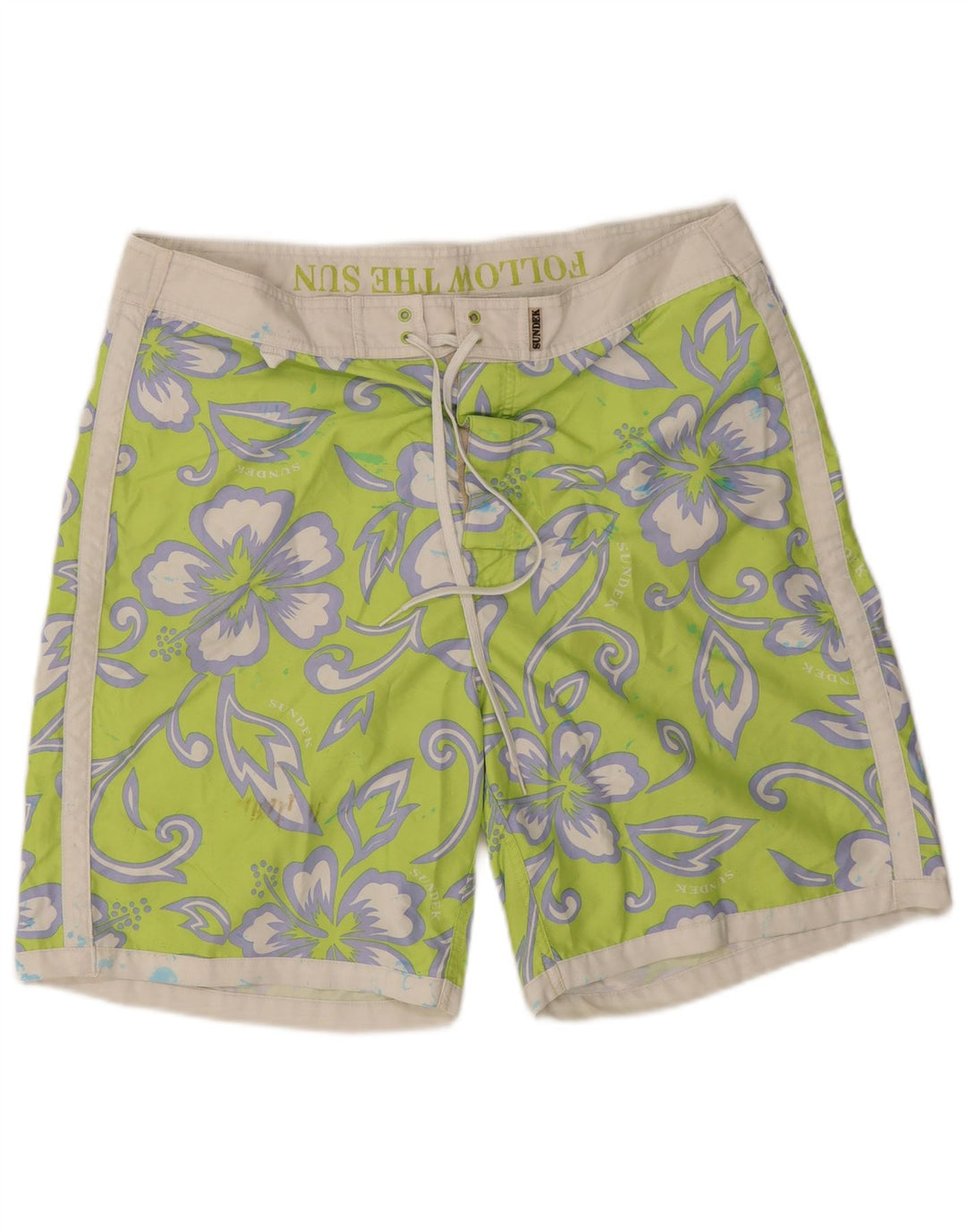 Sundek Herre badeshorts XL Grøn blomstret polyester
