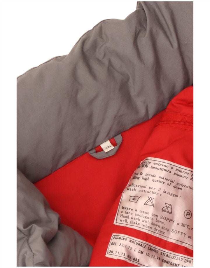 Vintage herre hætte polstret jakke UK 44 2XL Grå Polyester