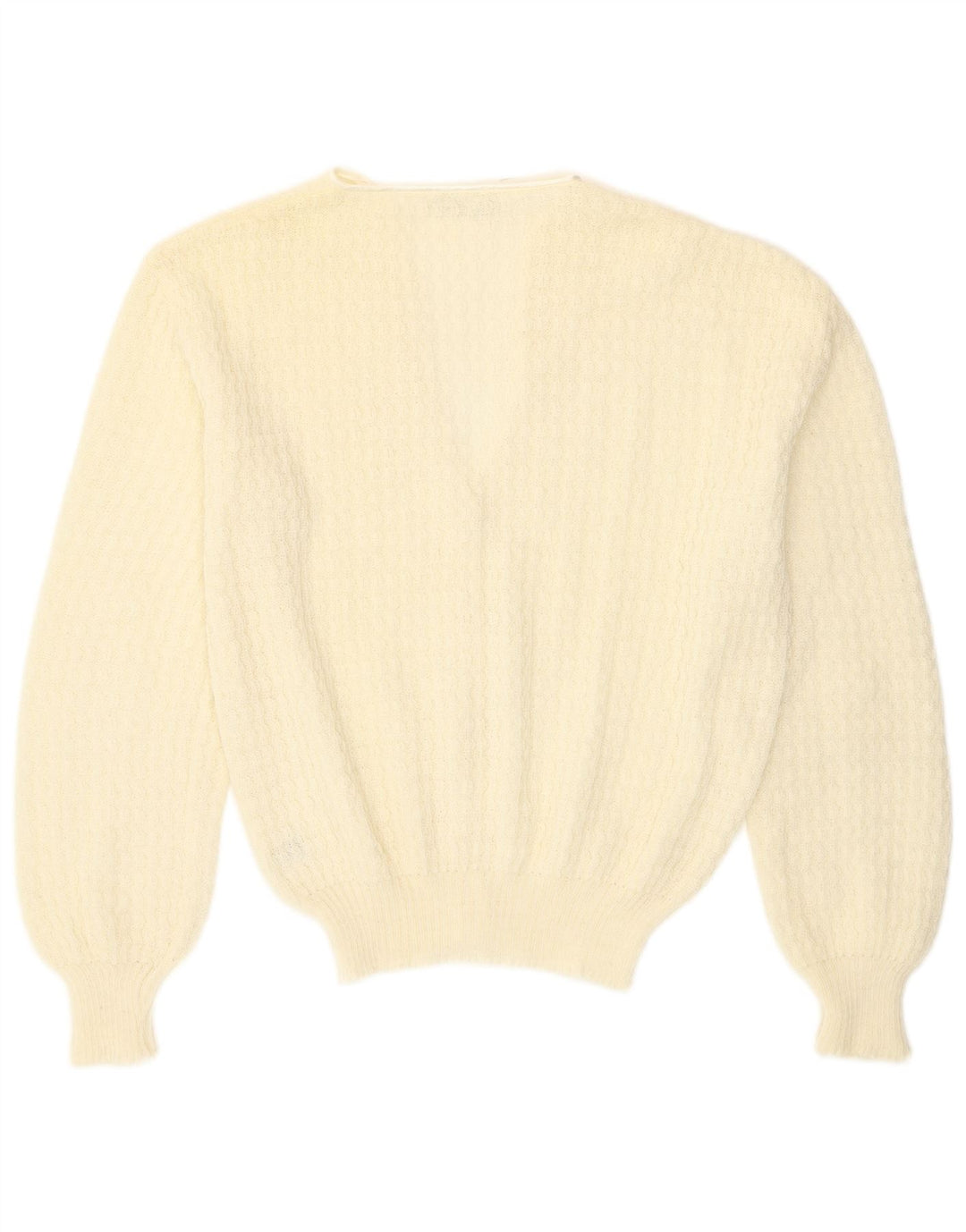 Vintage dame cardigan sweater UK 16 Large Off White Uld