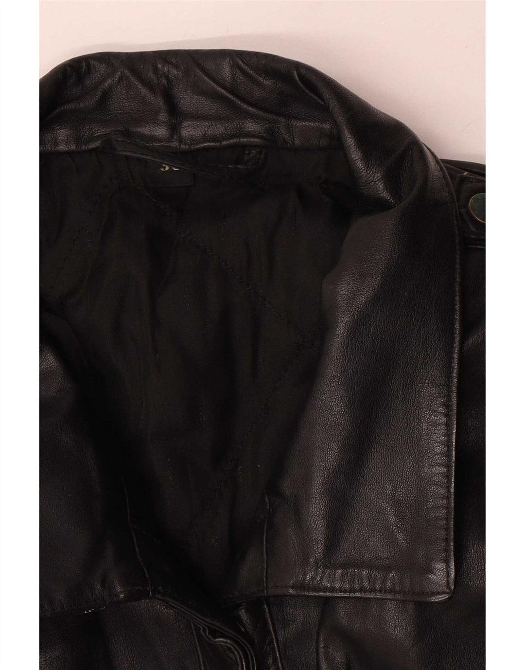 Vintage oversize læderjakke til kvinder EU 36 Lille sort læder