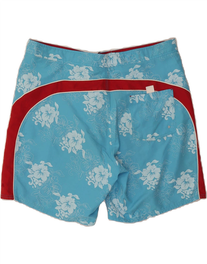FILA Mens Swimming Shorts Large Blue Floral Polyester Vintage Fila and Second-Hand Fila from Messina Hembry 