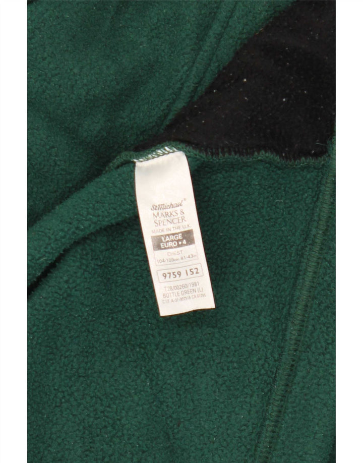 Marks & Spencer Fleecejakke til mænd UK 40 Stor grøn polyester