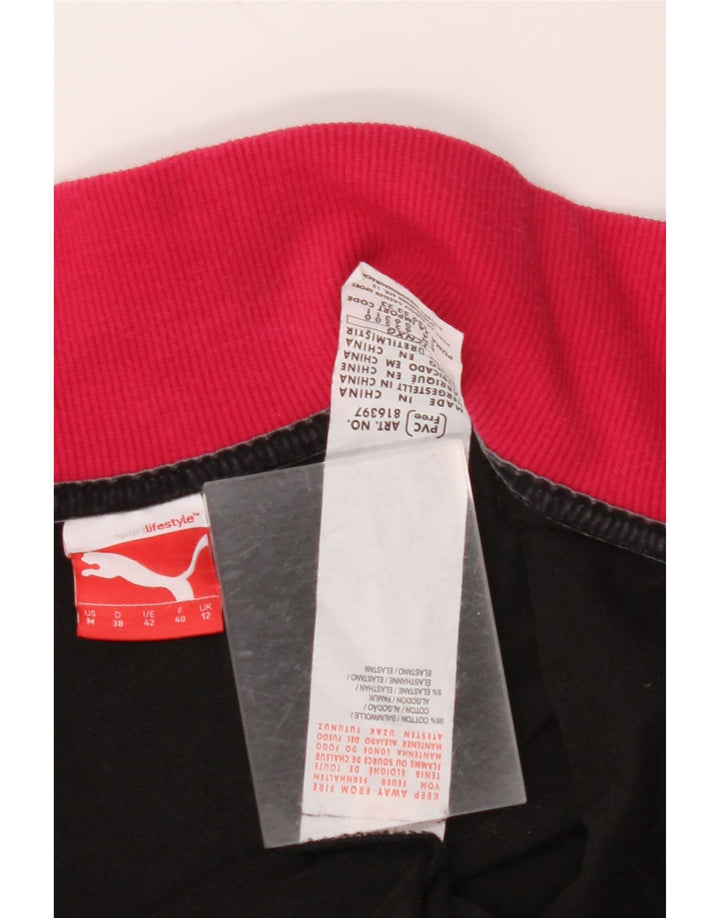 PUMA træningsdragt topjakke til kvinder UK 12 Medium Sort Colourblock Bomuld