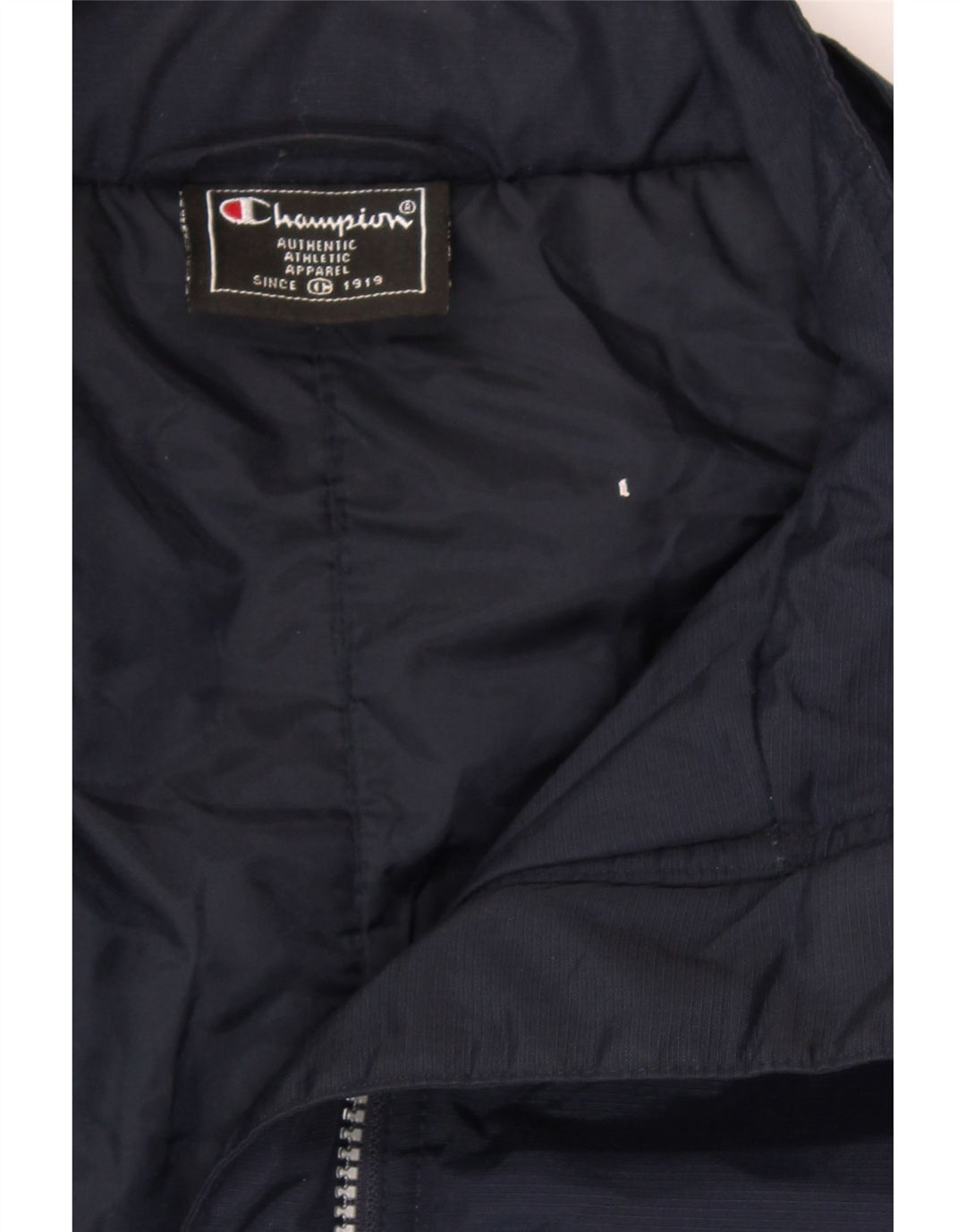 CHAMPION Womens Windbreaker Jacket UK 16 Large Navy Blue Nylon Vintage Champion and Second-Hand Champion from Messina Hembry 