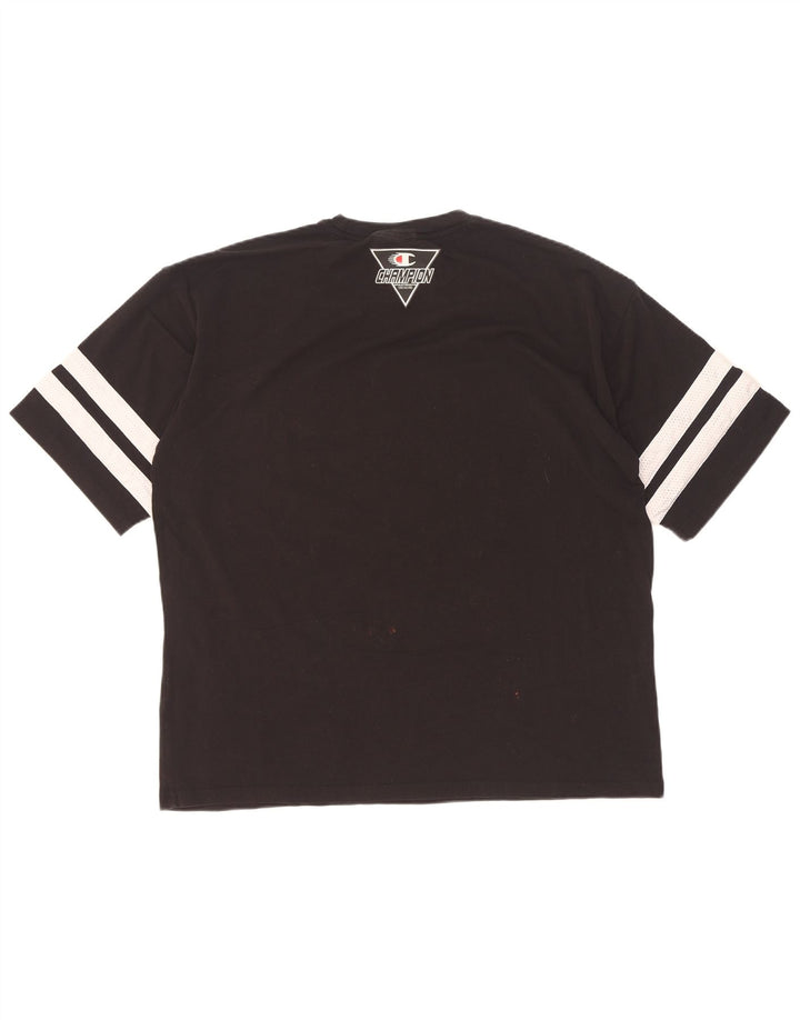 Champion Herre Grafisk T-Shirt Top Medium Sort