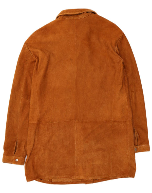 Pull & Bear Womens Suede Jacket UK 10 Small Beige