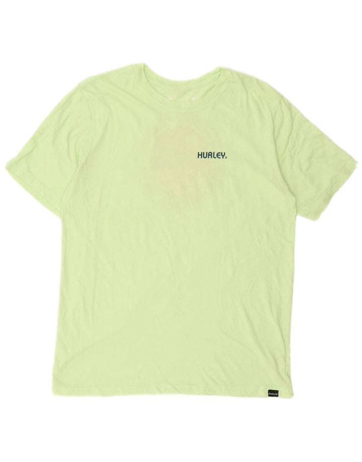 Hurley Herre grafisk T-shirt top mellemgrøn bomuld