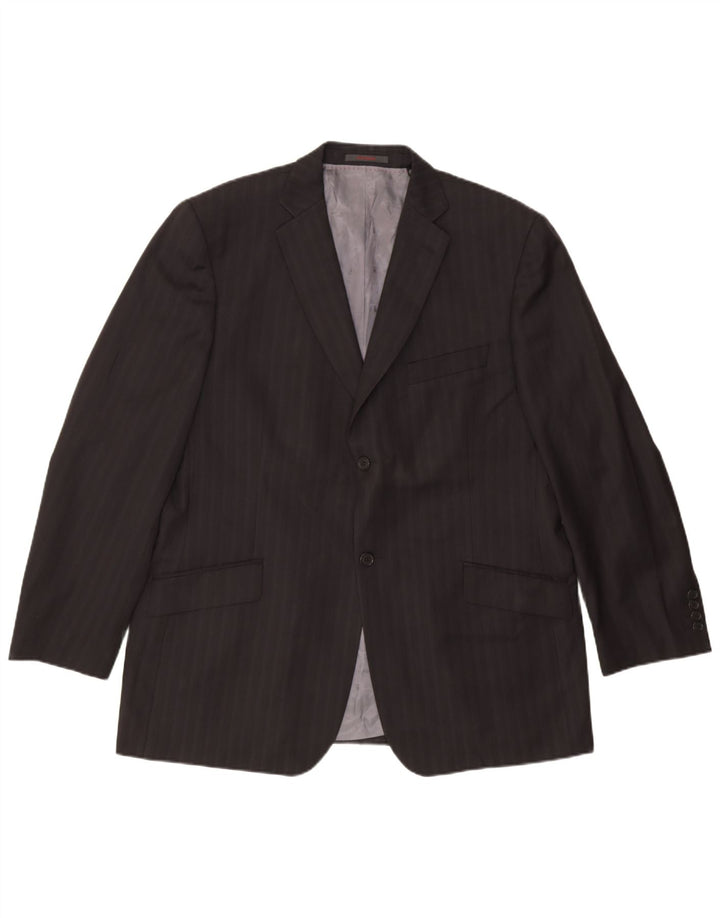 Ted Baker Herre 2-knaps blazerjakke UK 46 3XL Sort nålestribet uld