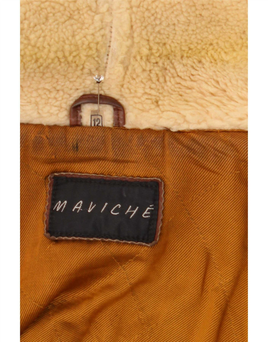 Maviche Womens Oversized Læderfrakke UK 12 Medium Brown Colourblock