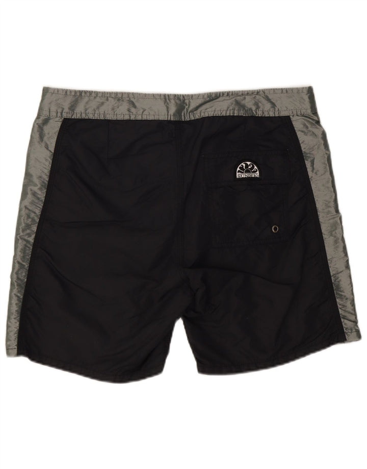 SUNDEK Herre grafiske svømmeshorts Medium Sort Colourblock Nylon