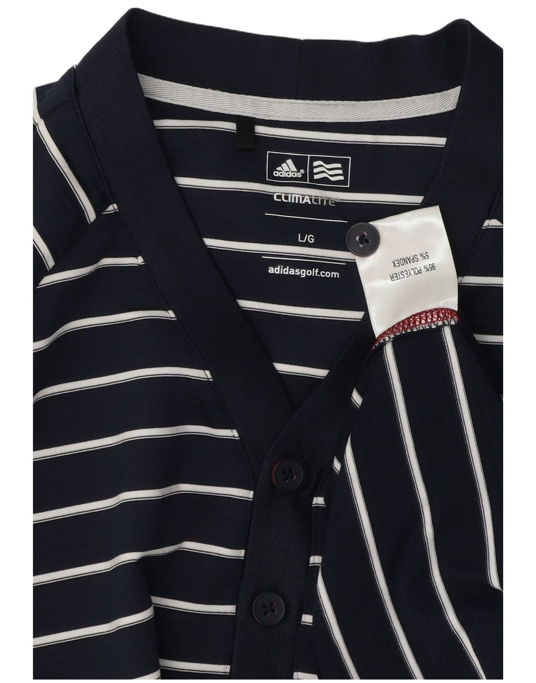 Adidas Herre Climalite Sweatshirt Jumper Large Navyblå stribet polyester