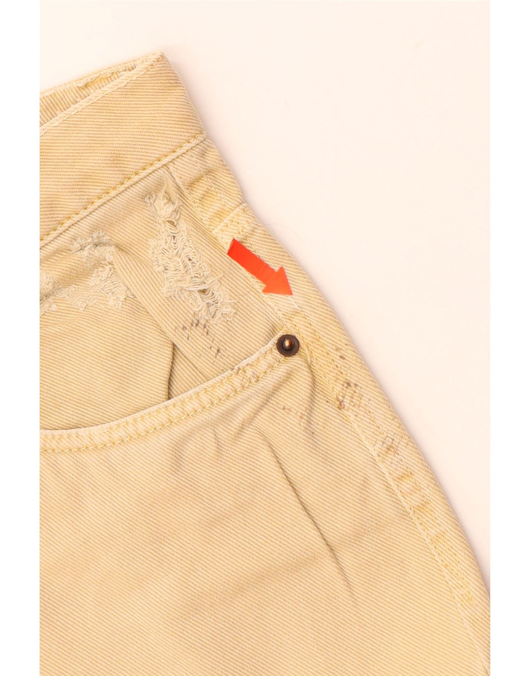 ZARA Womens Distressed Cropped Jeans EU 40 Medium W30 L25 Beige Cotton