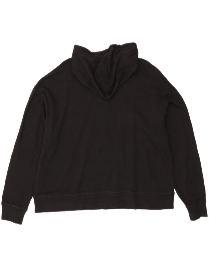 Reebok Womens Grafisk Oversized Hoodie Jumper UK 16 Large Black