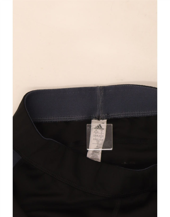 Adidas Dame Capri Leggings UK 8/10 Small Black Colourblock Polyester