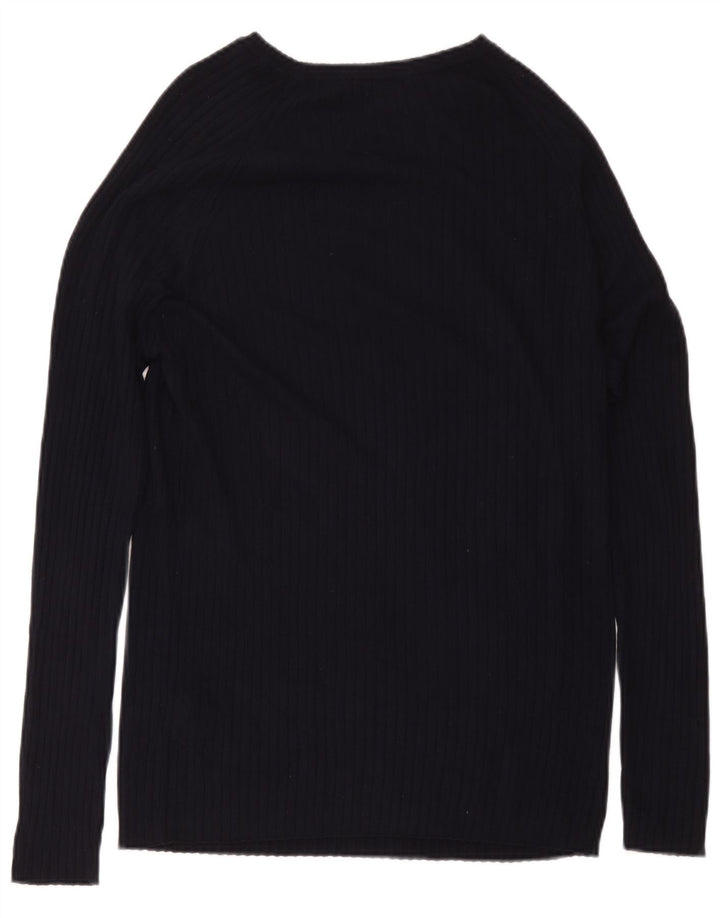Zara Herre Boat Neck Jumper Sweater XL Navy Blue Viscose