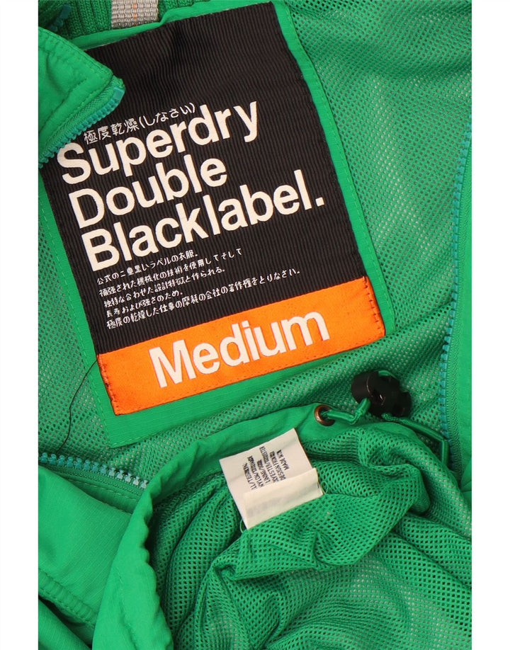 Superdry Herre Dobbelt Blacklabel Windbreaker Jacket UK 38 Medium Green Nylon