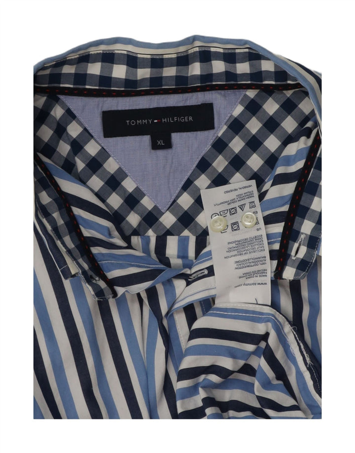 TOMMY HILFIGER Herreskjorte XL Blåstribet bomuld