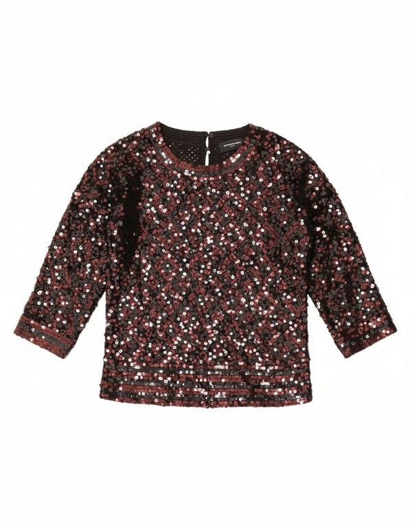 Lawrence Grey Dame 3/4-ærmet bluse Top UK 10 Small Black Acryl