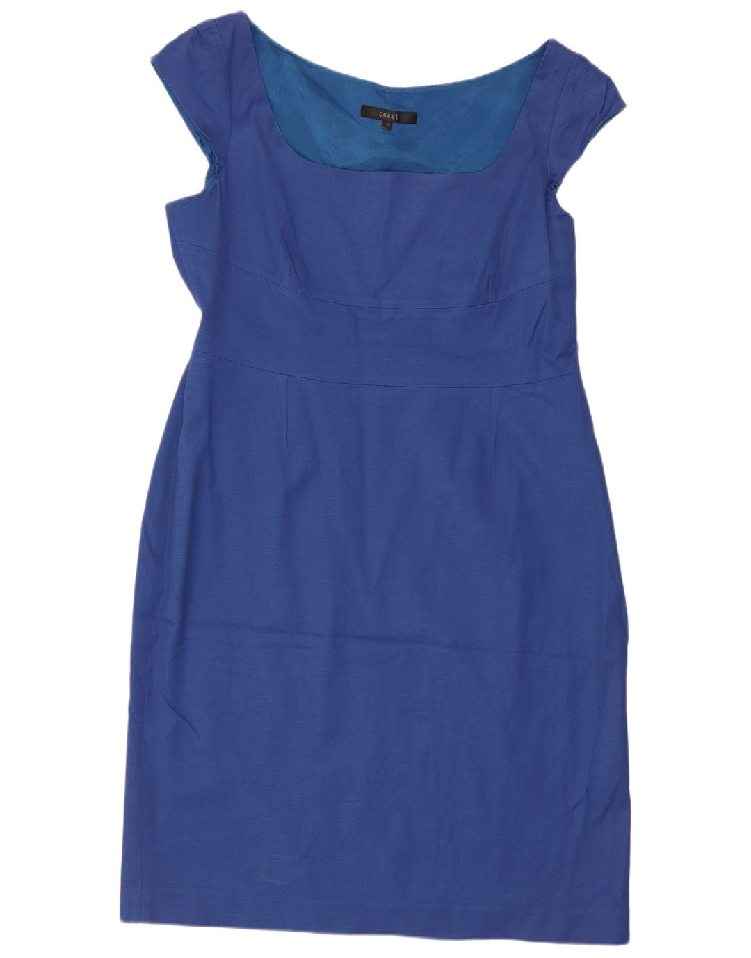 Coast Womens Sheath Dress UK 16 Large Blue Cotton