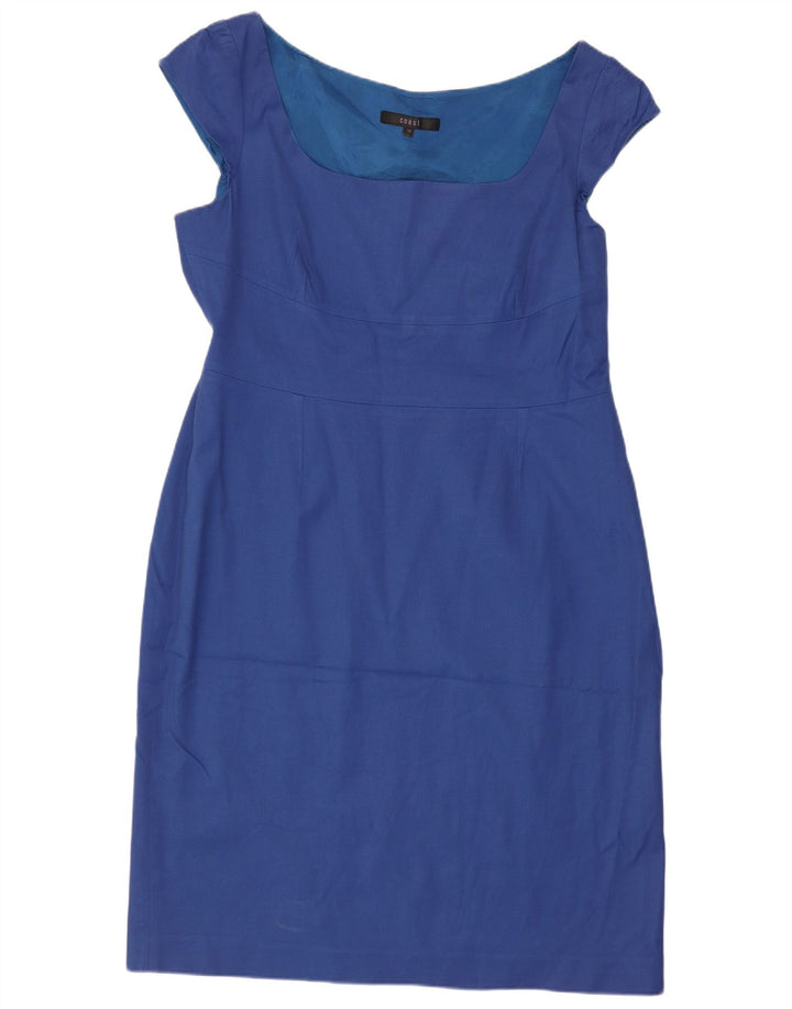 Coast Womens Sheath Dress UK 16 Large Blue Cotton