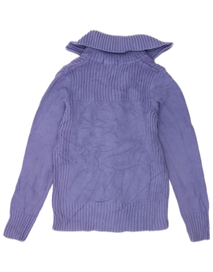 Marks & Spencer Dame Cardigan Sweater UK 12 Medium Lilla Bomuld