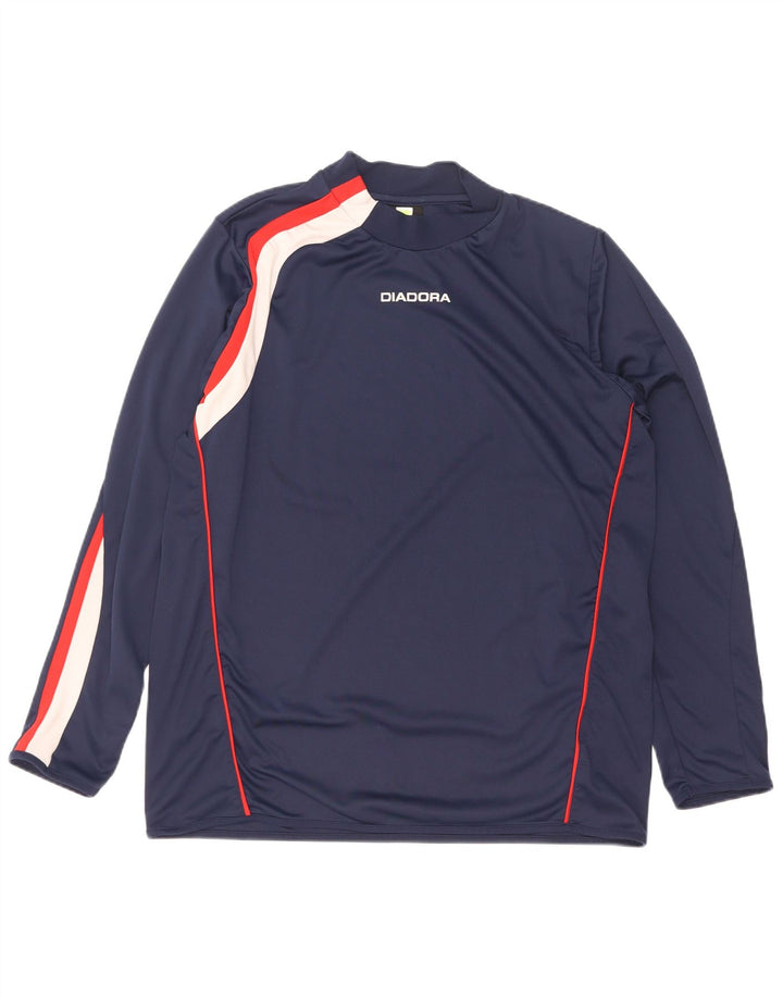 Diadora Herre Top Langærmet XL Navy Blue Colourblock Polyester