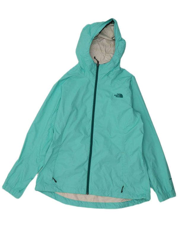 THE NORTH FACE Dame Hyvent Regnjakke med hætte UK 18 XL Turkis nylon