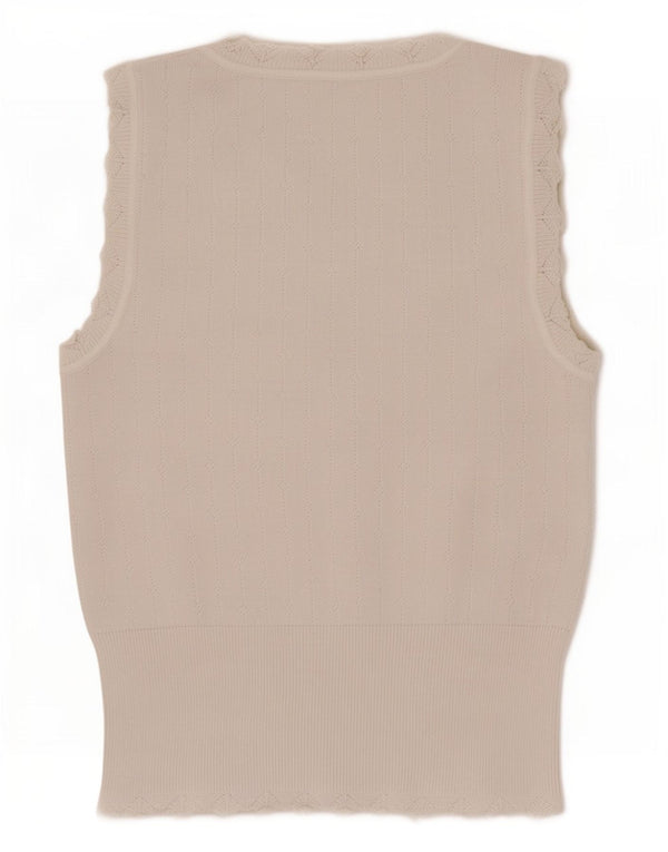 Zara Damevest Top UK 12 Medium White Viscose