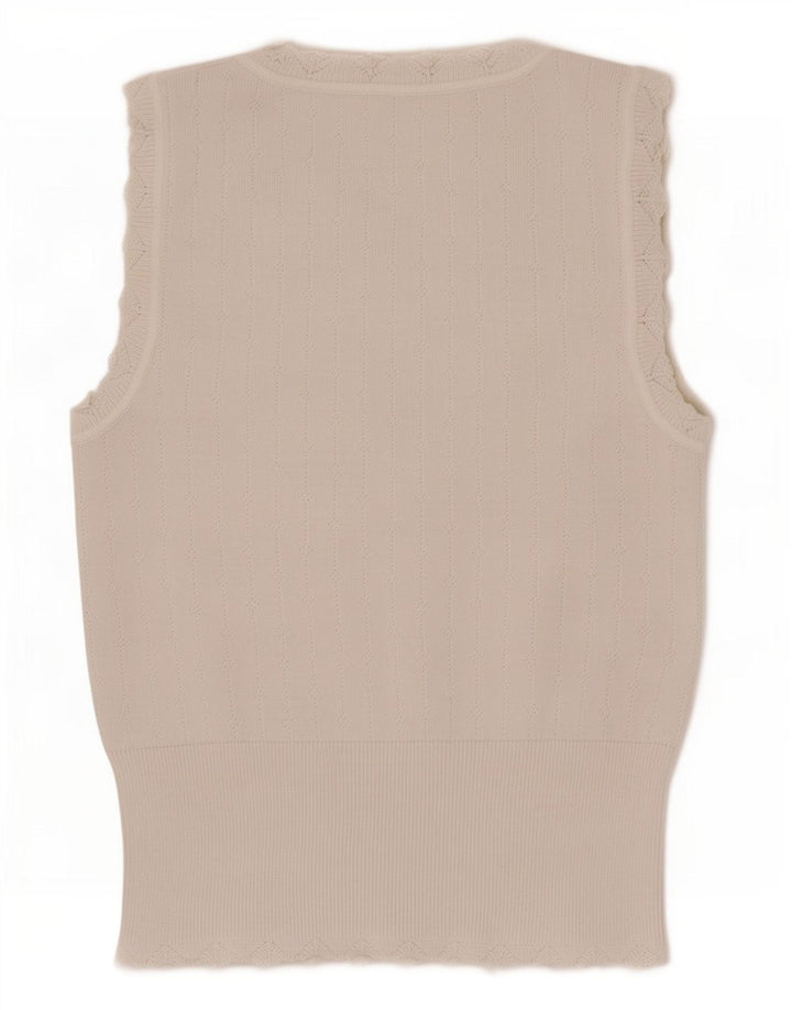 Zara Damevest Top UK 12 Medium White Viscose