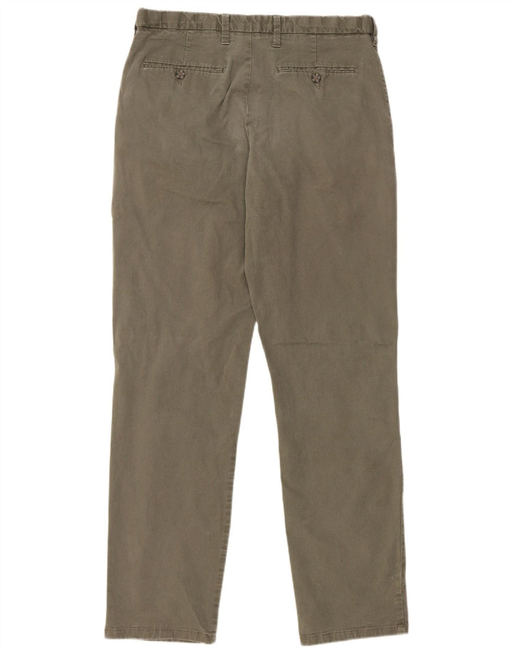 Marks & Spencer Herre Regular Fit Chinobukser W34 L33 Khaki Bomuld