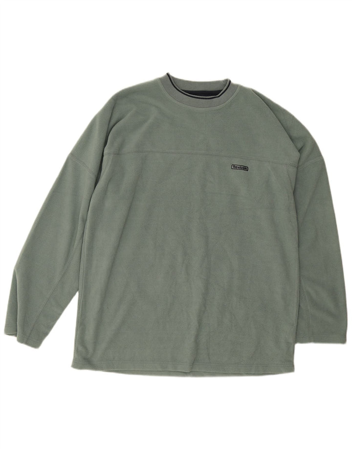 Reebok Herre Fleece Jumper UK 40 Medium Green Polyester