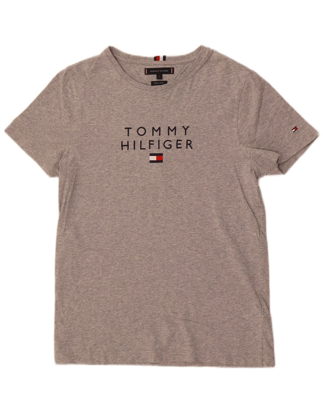 Tommy Hilfiger Herre grafisk T-shirt Top Lille grå Flecked Bomuld
