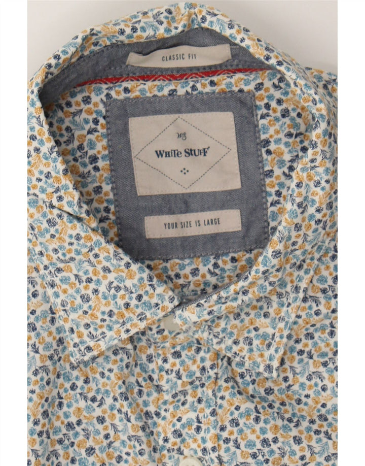 WHITE STUFF Mens Classic Fit Short Sleeve Shirt Large Multicoloured Floral Vintage White Stuff and Second-Hand White Stuff from Messina Hembry 