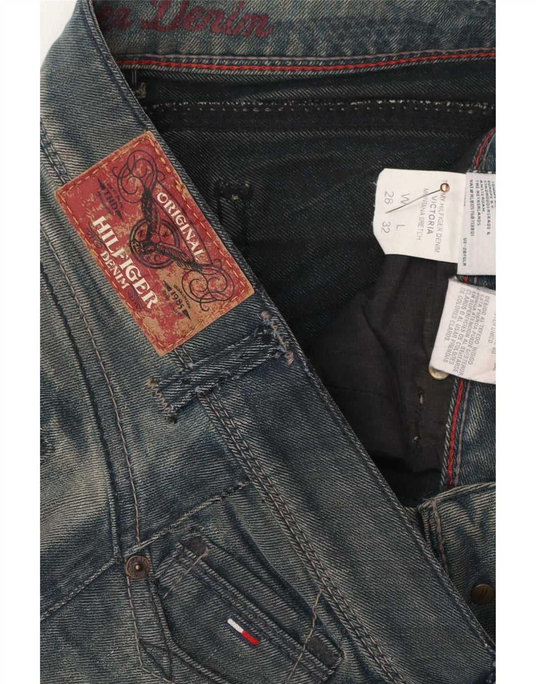 Tommy Hilfiger Dame Slim Jeans W28 L32 Blå Bomuld